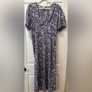 a new day Navy and White Floral Midi Dress